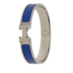 エルメス クリックH PM ブレスレット シルバー ブルー メタル レディース HERMES 【中古】