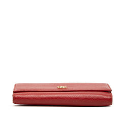 グッチ ダブルG 長財布 456116 レッド レザー レディース GUCCI 【中古】