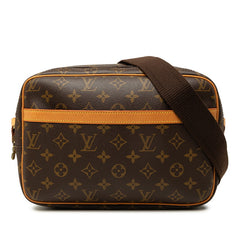 ルイ ヴィトン モノグラム リポーターPM 斜め掛け ショルダーバッグ M45254 ブラウン PVC レザー レディース LOUIS VUITTON 中古