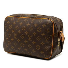 ルイ ヴィトン モノグラム リポーターPM 斜め掛け ショルダーバッグ M45254 ブラウン PVC レザー レディース LOUIS VUITTON 中古