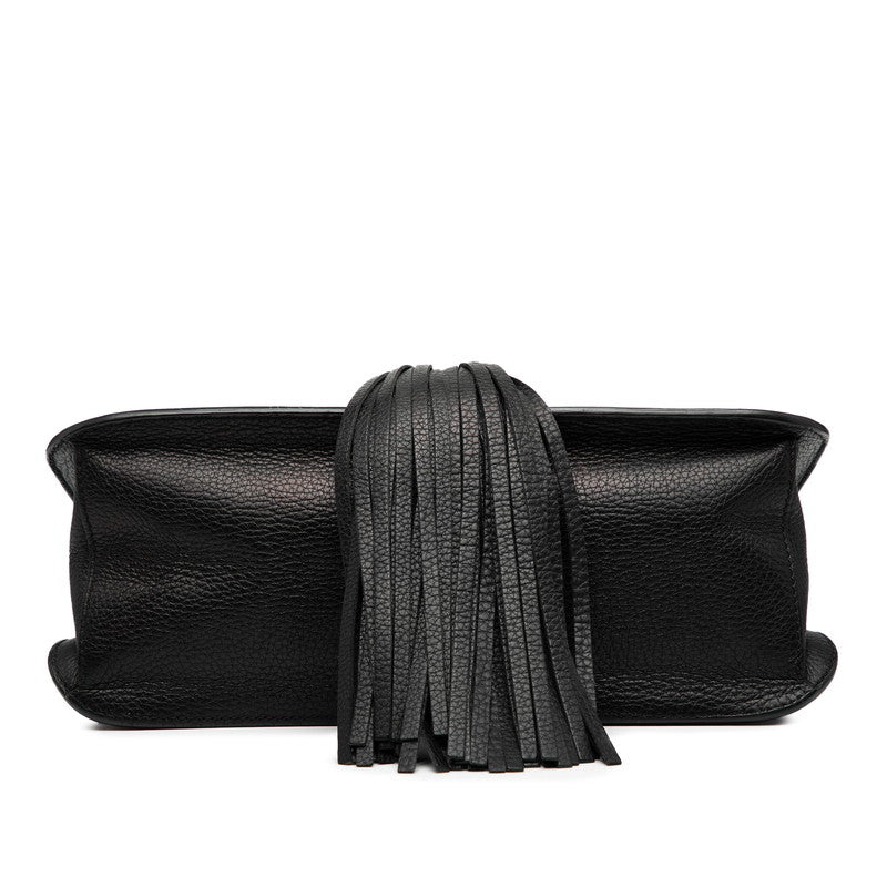 グッチ バンブー デイリー ショルダーバッグ 370826 ブラック レザー レディース GUCCI 【中古】