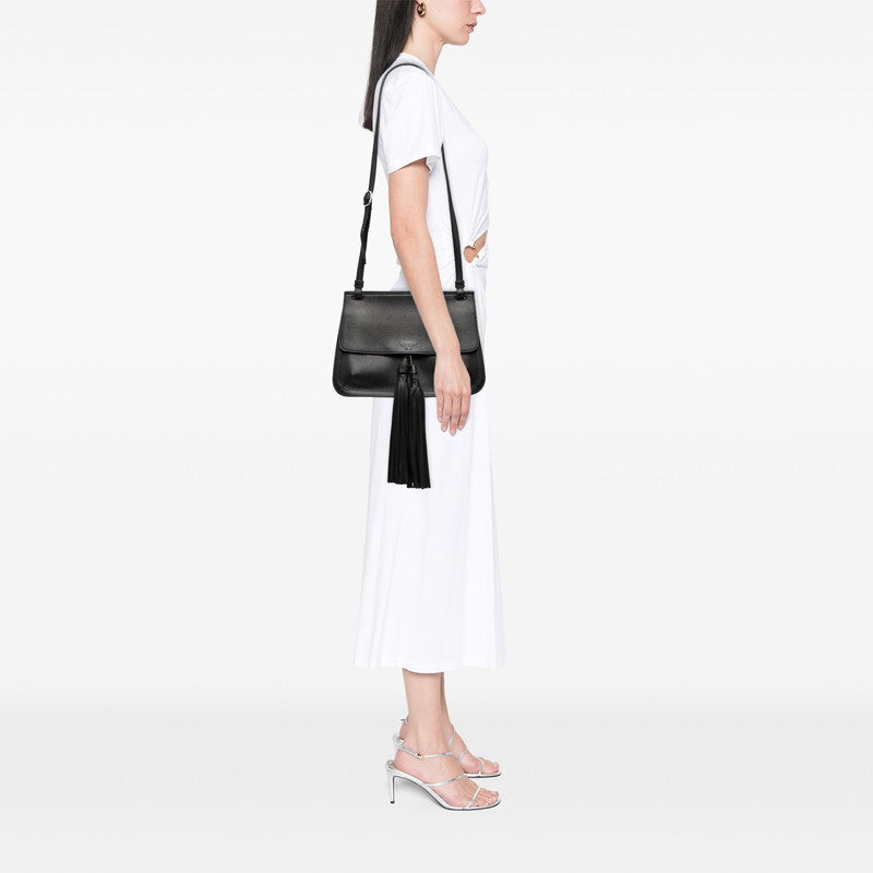 グッチ バンブー デイリー ショルダーバッグ 370826 ブラック レザー レディース GUCCI 【中古】