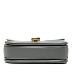 セリーヌ C セー ミディアム チェーン ショルダーバッグ グレー系 レザー レディース CELINE 【中古】