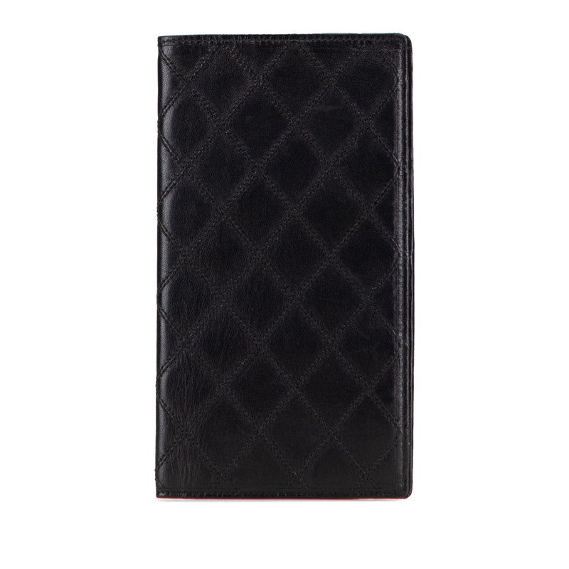 シャネル ビコローレ 札入れ 長財布 ブラック ラムスキン レディース CHANEL 【中古】