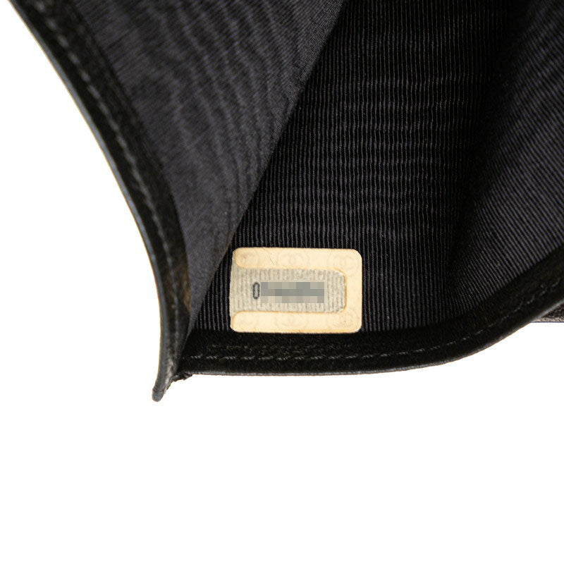 シャネル ビコローレ 札入れ 長財布 ブラック ラムスキン レディース CHANEL 【中古】