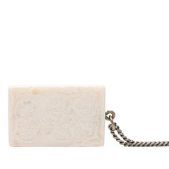 シャネル ロゴプレート ネックレス シルバー ホワイト メタル レディース CHANEL 【中古】