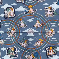 エルメス カレ45 CARRES VOLANTS 空飛ぶカレ スカーフ ブルー マルチカラー シルク レディース HERMES 中古