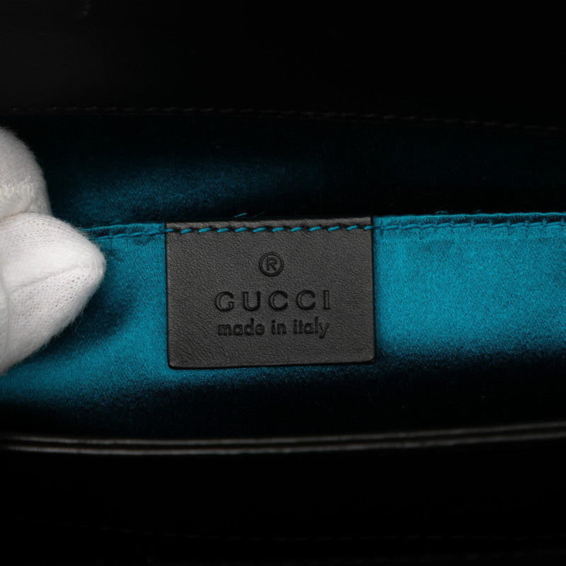 グッチ オフィディア シェリーライン チェーン ショルダーバッグ 503877 レッド ブラック スウェード レザー レディース GUCCI 【中古】