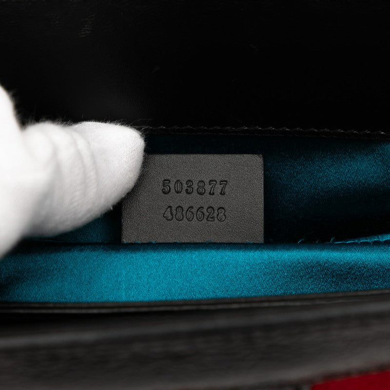 グッチ オフィディア シェリーライン チェーン ショルダーバッグ 503877 レッド ブラック スウェード レザー レディース GUCCI 【中古】