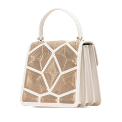 ブルガリ セルペンティ フォーエバー トップハンドル ショルダーバッグ ハンドバッグ 2WAY ホワイト ゴールド レザー レディース BVLGARI 【中古】