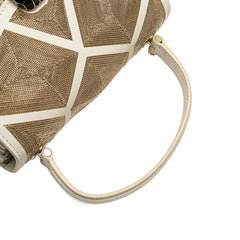 ブルガリ セルペンティ フォーエバー トップハンドル ショルダーバッグ ハンドバッグ 2WAY ホワイト ゴールド レザー レディース BVLGARI 【中古】