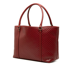 グッチ マイクログッチシマ トートバッグ ショルダーバッグ 449647 レッド レザー レディース GUCCI 中古