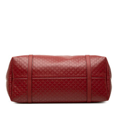 グッチ マイクログッチシマ トートバッグ ショルダーバッグ 449647 レッド レザー レディース GUCCI 中古