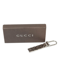 グッチ ロゴ キーホルダー チャーム シルバー メタル レディース GUCCI 【中古】