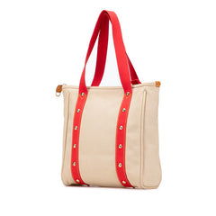ルイ ヴィトン アンティグア カバMM トートバッグ ショルダーバッグ M40035 レッド ベージュ キャンバス レザー レディース LOUIS VUITTON 【中古】