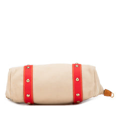 ルイ ヴィトン アンティグア カバMM トートバッグ ショルダーバッグ M40035 レッド ベージュ キャンバス レザー レディース LOUIS VUITTON 【中古】