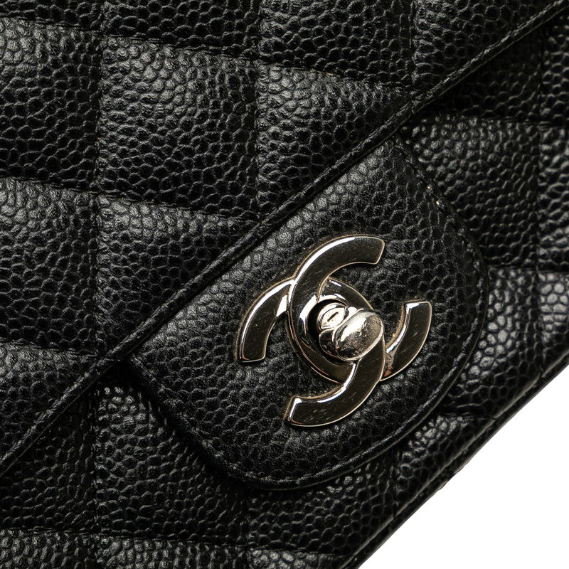 シャネル マトラッセ ココマーク ショルダーバッグ ブラック キャビアスキン レディース CHANEL 【中古】