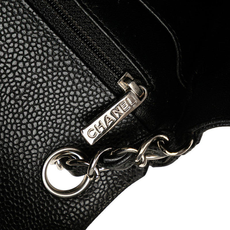 シャネル マトラッセ ココマーク ショルダーバッグ ブラック キャビアスキン レディース CHANEL 【中古】