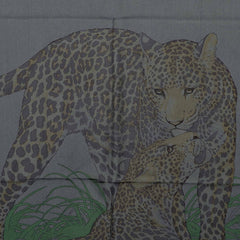 エルメス カレ90 Jungle Love ジャングルラブ アニマル スカーフ 大判スカーフ ダークグリーン シルク レディース HERMES 中古