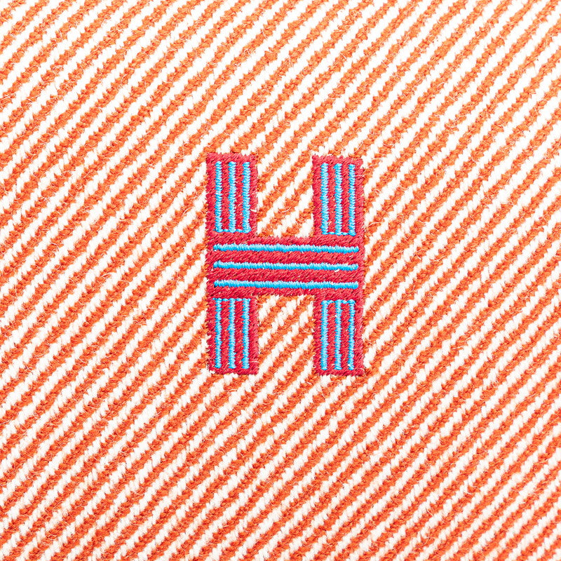 エルメス ブリッドアブラックGM ハンドバッグ オレンジ ブルー キャンバス レディース HERMES 【中古】