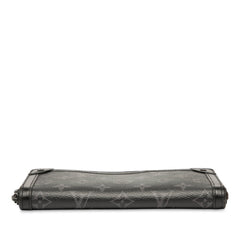 ルイ ヴィトン モノグラム エクリプス トランク ジッピーウォレット ラウンドファスナー 長財布 M80558 ブラック PVC レザー レディース LOUIS VUITTON 【中古】