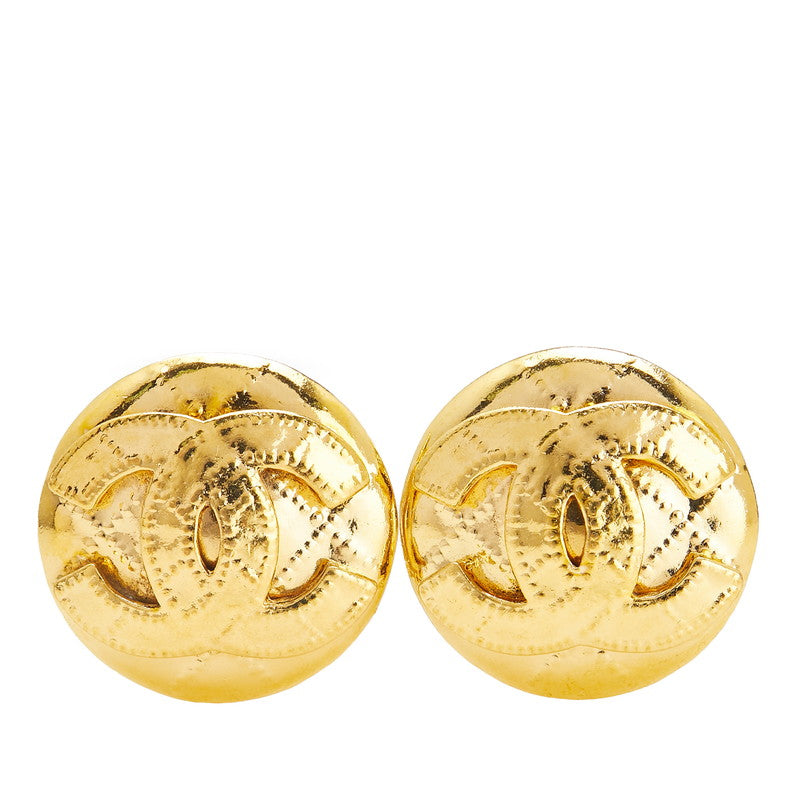シャネル ヴィンテージ ココマーク マトラッセ ラウンド イヤリング ゴールド メッキ レディース CHANEL 【中古】