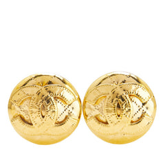 シャネル ヴィンテージ ココマーク マトラッセ ラウンド イヤリング ゴールド メッキ レディース CHANEL 【中古】