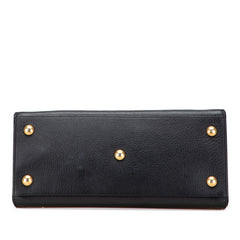 サンローラン ミューズトゥ トートバッグ ショルダーバッグ 2WAY 368228 ブラック レザー レディース SAINT LAURENT 【中古】