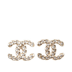 シャネル ココマーク スタッドピアス B19P ゴールド ラインストーン メッキ レディース CHANEL 【中古】