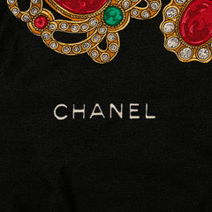 シャネル ヴィンテージ 宝石 スカーフ ブラック マルチカラー シルク レディース CHANEL 【中古】