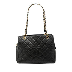 シャネル ココマーク マトラッセ チェーン ハンドバッグ ショルダーバッグ ブラック キャビアスキン レディース CHANEL 【中古】
