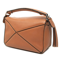 ロエベ パズルバッグ ミニ ハンドバッグ ショルダーバッグ 2WAY ブラウン レザー レディース LOEWE 【中古】