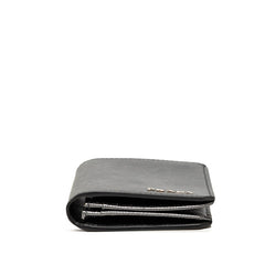 プラダ ロゴ カードケース 名刺入れ シルバー サフィアーノレザー レディース PRADA 中古