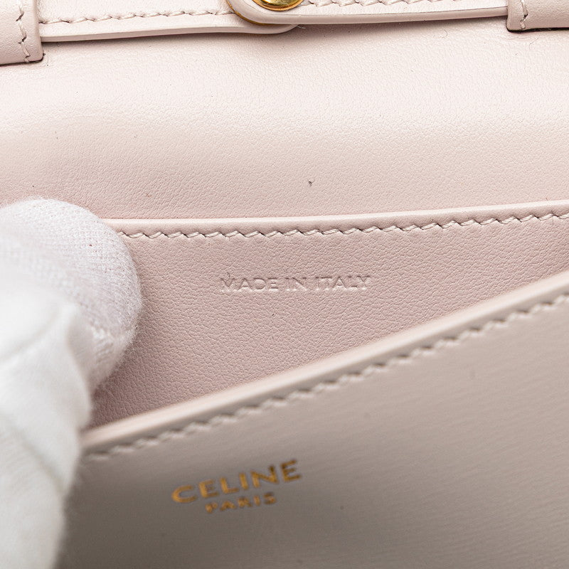 セリーヌ トリオンフ チェーン ショルダーバッグ ピンク レザー レディース CELINE 【中古】