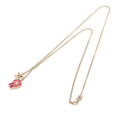 シャネル カメリア ココマーク フラワーモチーフ ネックレス ゴールド レッド ピンク メッキ レディース CHANEL 【中古】