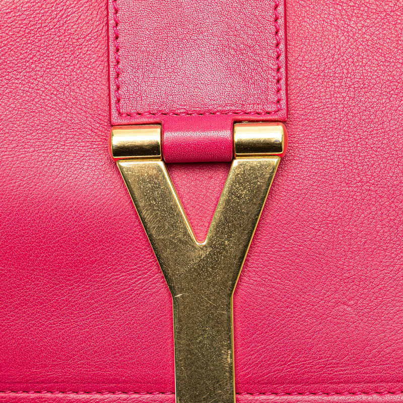 サンローラン チェーン 斜め掛け ショルダーバッグ ピンク ゴールド レザー レディース SAINT LAURENT 【中古】