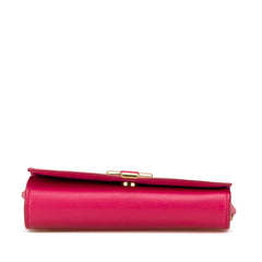 サンローラン チェーン 斜め掛け ショルダーバッグ ピンク ゴールド レザー レディース SAINT LAURENT 【中古】