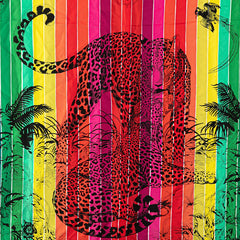 エルメス カレ90 JUNGLE LOVE RAINBOW ジャングル ラブ レインボー スカーフ ホワイト マルチカラー シルク レディース HERMES 【中古】