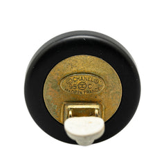 シャネル ヴィンテージ ココマーク ラウンド ミラー イヤリング ブラック プラスチック メッキ レディース CHANEL 【中古】