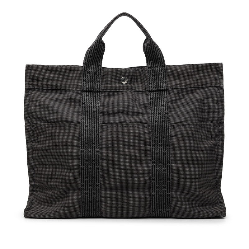 エルメス エールラインMM トートバッグ グレー系 キャンバス レディース HERMES 【中古】