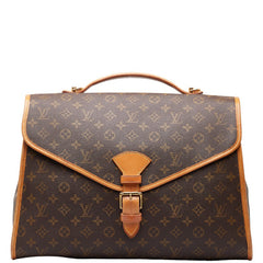 ルイ ヴィトン モノグラム ビバリーMM ハンドバッグ ビジネスバッグ M51120 ブラウン PVC レザー メンズ LOUIS VUITTON 【中古】