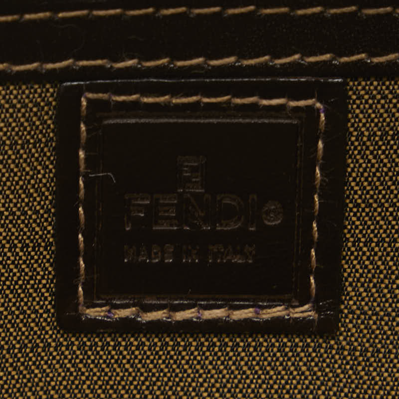 フェンディ ズッカ  ハンドバッグ ブラウン キャンバス レザー レディース FENDI 【中古】
