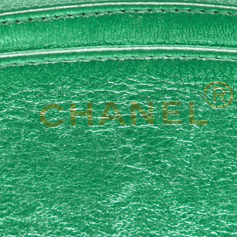 シャネル ココマーク マトラッセ 親子バッグ 親のみ ハンドバッグ グリーン ゴールド レザー レディース CHANEL 【中古】