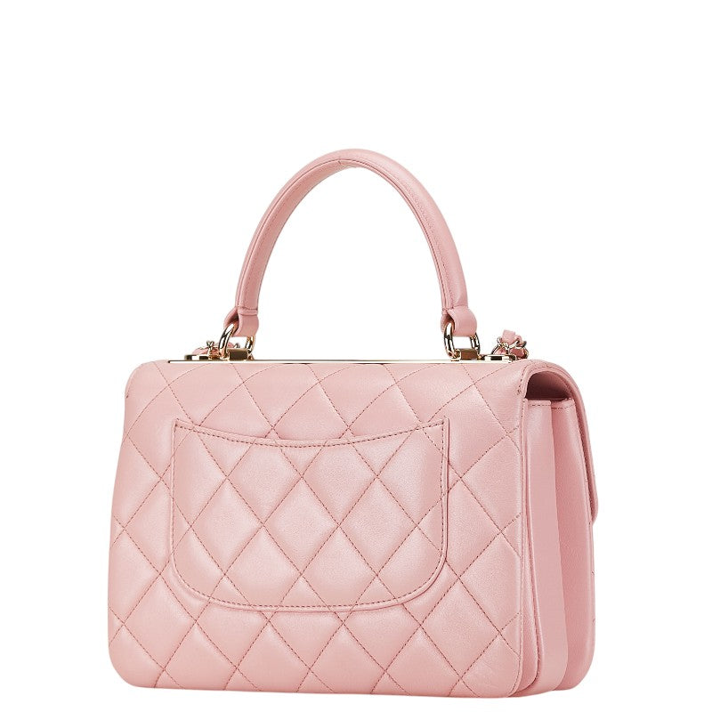 シャネル マトラッセ トレンディCC ハンドバッグ チェーン ショルダーバッグ 2WAY ピンク ラムスキン レディース CHANEL 【中古】