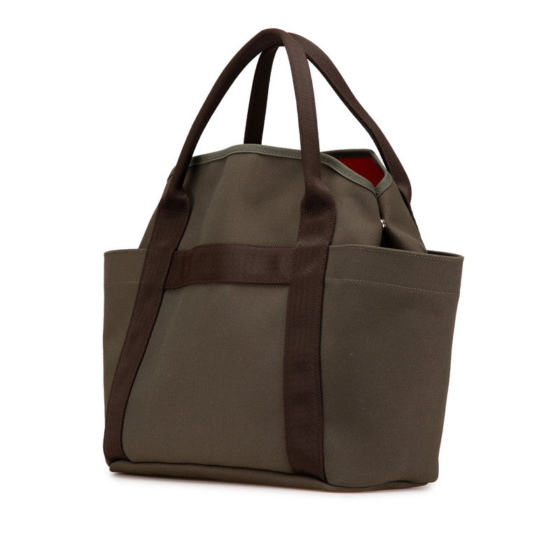 エルメス サックドパンサージュ グルーム トートバッグ ショルダーバッグ 2WAY カーキグリーン キャンバス レディース HERMES 【中古】