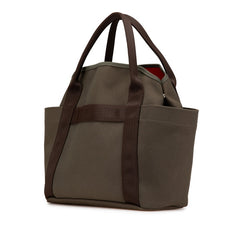 エルメス サックドパンサージュ グルーム トートバッグ ショルダーバッグ 2WAY カーキグリーン キャンバス レディース HERMES 【中古】