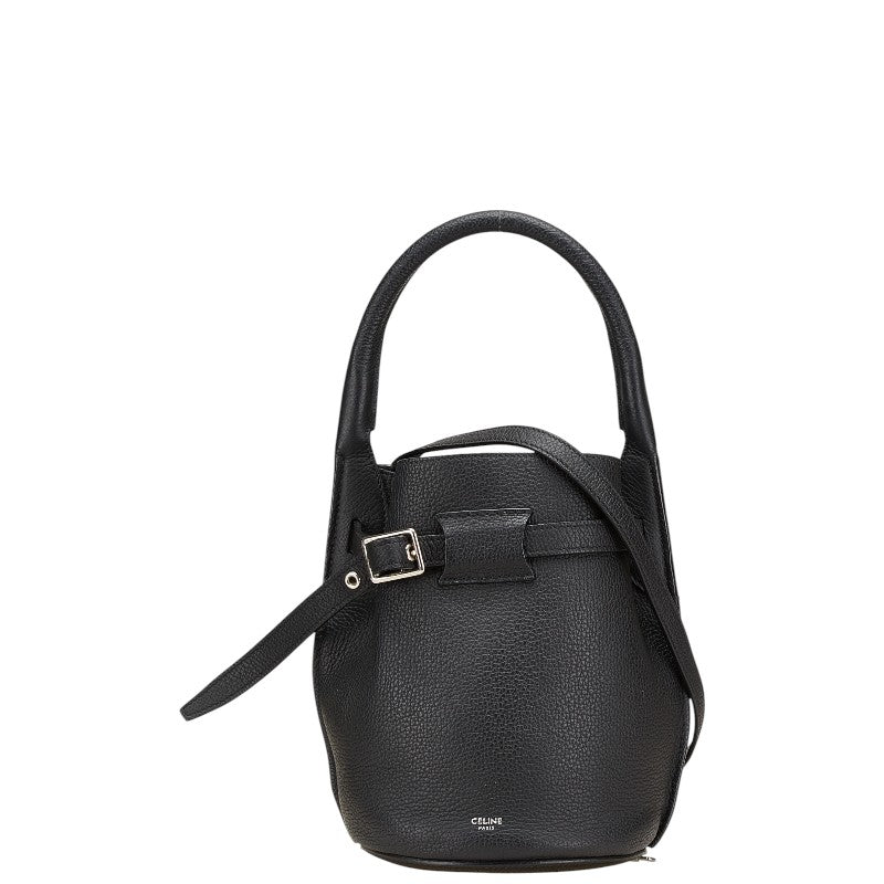 セリーヌ ビッグバッグ バケット ナノ ハンドバッグ ショルダーバッグ 2WAY ブラック レザー レディース CELINE 【中古】