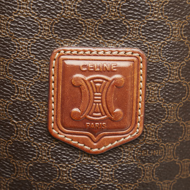 セリーヌ マカダム トートバッグ ショルダーバッグ ブラウン PVC レザー レディース CELINE 【中古】