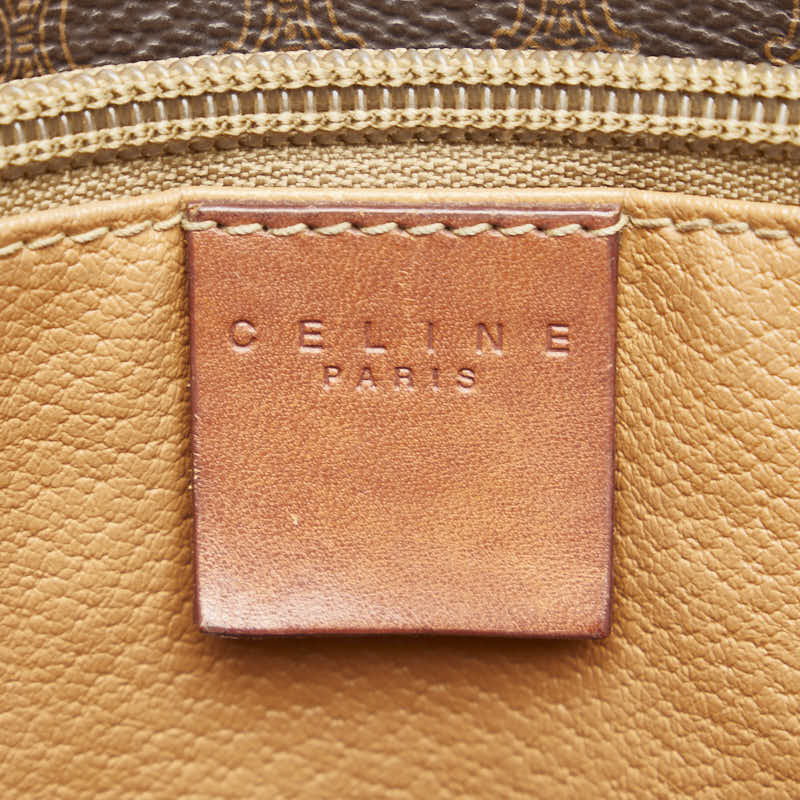セリーヌ マカダム トートバッグ ショルダーバッグ ブラウン PVC レザー レディース CELINE 【中古】