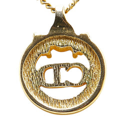 ディオール CDロゴ ラインストーン ネックレス ゴールド メッキ レディース Dior 【中古】